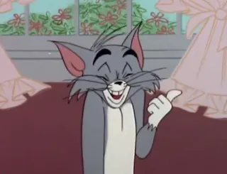 🤣 Tom Cat Tom and Jerry мультфильм, кот, персонаж, анимация, счастливый, улыбающийся whatsapp sticker