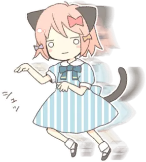 😒 シュッ Anime, Oreilles de chat, Chibi, Mignon, Dessin animé telegram sticker