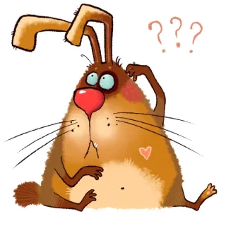 🤔 lapin, animal, dessin animé, mignon, question, réflexion, confus telegram sticker