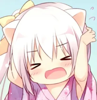❄️ Anime, Chica gato, Kawaii, Chibi, Manga telegram sticker