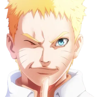 😔 Naruto Naruto, anime, manga, ninja, character, winking, blonde hair telegram sticker