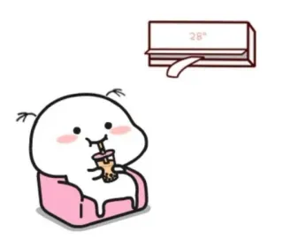 🥤 28° การ์ตูน, แอร์, ชานมไข่มุก, น่ารัก, คาวาอิ, สบาย telegram sticker