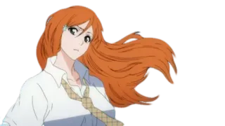 😒 Orihime Inoue Bleach anime, orihime inoue, bleach, character, orange hair telegram sticker