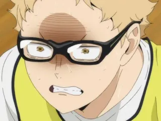 🌟 Kei Tsukishima Haikyuu!! anime, manga, Haikyuu, Kei Tsukishima, volleyball telegram sticker