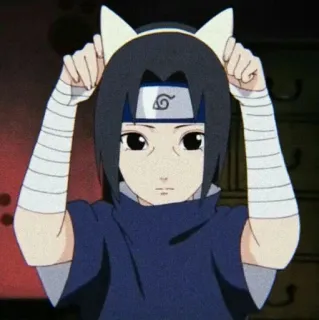 🌟 Itachi Naruto anime, cat ears, itachi, naruto telegram sticker