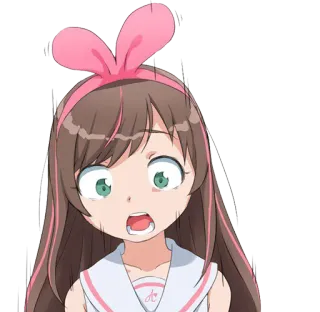 😟 Anime, Desenho animado, Garota, Rosa, Orelhas de coelho, Kawaii whatsapp sticker