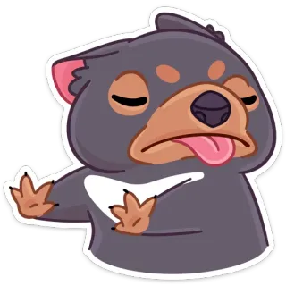 🙅‍♂️ Beutelteufel, Tier, Cartoon, Aufkleber, Beuteltier whatsapp sticker