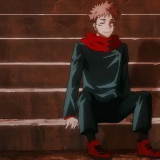 ☺️ Yuji Itadori Jujutsu Kaisen Аниме, Jujutsu Kaisen, Юдзи Итадори, Манга, Вымышленный персонаж telegram sticker
