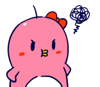 😠 cute, pink, cartoon, angry, kawaii whatsapp sticker