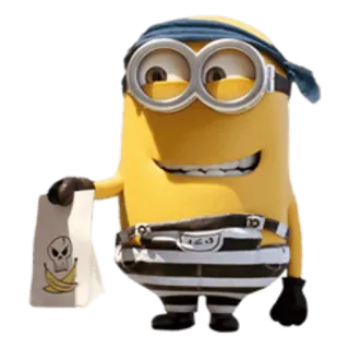 😌 Minion minion, cartoon, prisoner, pirate telegram sticker