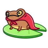 ✊ rana, mantello, cartone animato, adesivo, animale whatsapp sticker