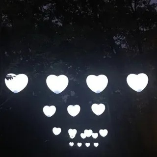 🤍 hearts, lights, decoration, romantic, night, glowing, love, illumination telegram sticker