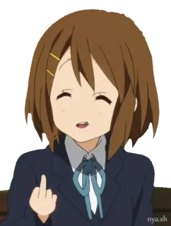 🖕 doigt d'honneur, geste, fille anime, personnage de dessin animé, offensant, impoli whatsapp sticker