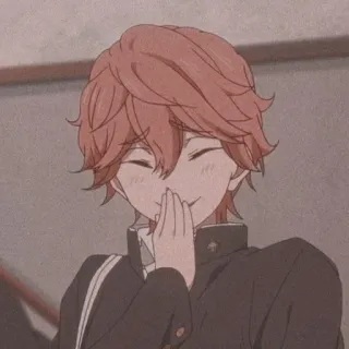 🥯 Anime, Menino, Sorrindo, Uniforme escolar, Retrato telegram sticker