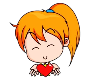 ❤️ Ragazza anime, Cuore, Amore, Cartone animato, Carino, Ragazza, Kawaii telegram sticker