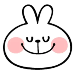😊 conejo, lindo, animal, dibujo animado, pegatina, conejito telegram sticker