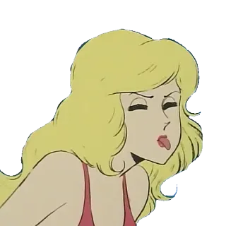 😝 phụ nữ, tóc vàng, lưỡi, phim hoạt hình, khuôn mặt telegram sticker