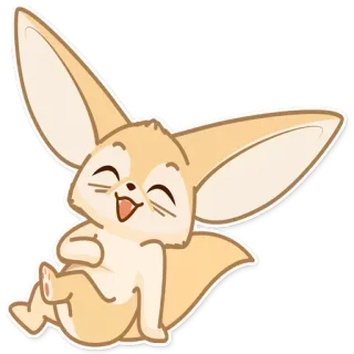 😂 Fennec, Cartone animato, Animale, Carino, Felice, Volpe del deserto telegram sticker