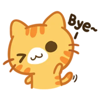 👋 猫, 動物, かわいい, 可愛い, 子猫, オレンジ, ウインク telegram sticker