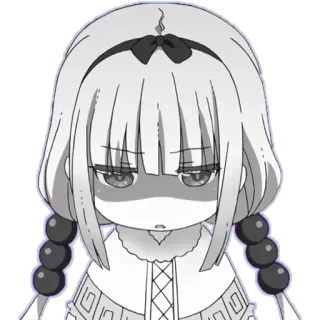 😩 Kanna Kamui Miss Kobayashi's Dragon Maid anime, kanna kamui, dragon, angry, cute, miss kobayashi's dragon maid telegram sticker