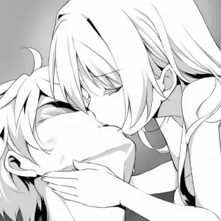 🤍 beso, anime, manga, romance, pareja, cariño telegram sticker