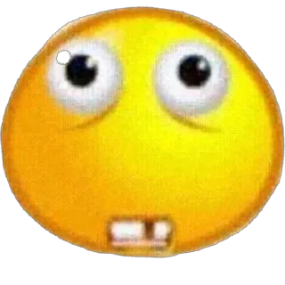 🫥 emoji, funny, face, character, yellow telegram sticker