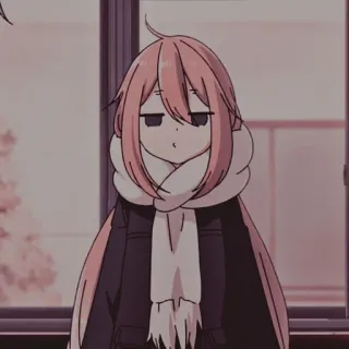 🍒 anime, cute, girl, scarf, winter, cartoon telegram sticker