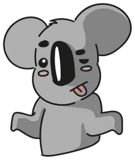 😜 koala, animal, dessin animé, mignon, drôle, autocollant whatsapp sticker