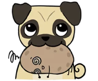 😵 pug, dog, animal, pet, cute telegram sticker