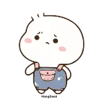 😐 lindo, kawaii, dibujos animados, personaje, triste, peto whatsapp sticker