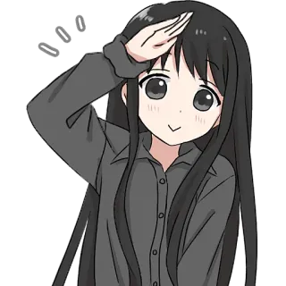 🫡 ragazza anime, saluto, cartone animato, ragazza, carina, saluto telegram sticker