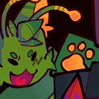 ❇️ Obcy, Kot, Kreskówka, Słodki, Zabawny, Naklejka telegram sticker
