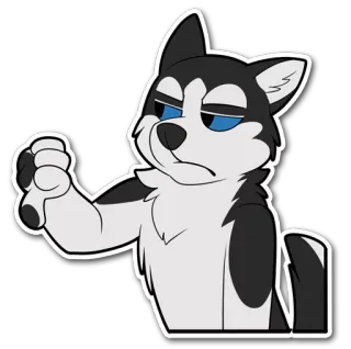 👎 Hund, Tier, Daumen runter, Abneigung, Cartoon telegram sticker