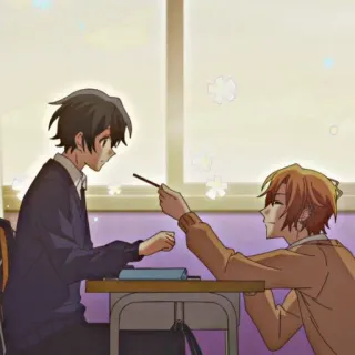 🥰 Anime, Schule, Freunde, Klassenzimmer, Cartoon telegram sticker