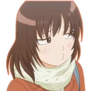 😗 anime, cartoon, girl, cute, manga, illustration, sticker whatsapp sticker