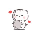 💕 gato, lindo, abrazando, animales, kawaii, amor, amistad telegram sticker