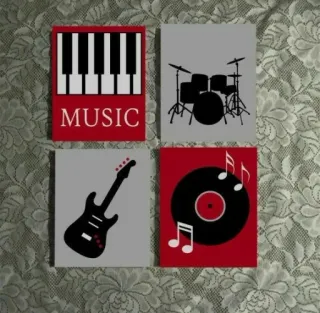 🎵 MUSIC musique, piano, batterie, guitare, vinyle, instruments de musique telegram sticker