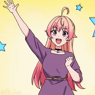 👋 Anime, Desenho animado, Personagem, Garota, Cabelo rosa, Kawaii telegram sticker