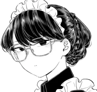 🤓 Anime, Maid, Garota, Óculos, Fofo, Mangá, Personagem, Mulher whatsapp sticker