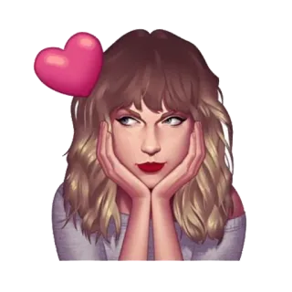 😘 Taylor Swift chanteur, coeur, portrait, femme, célébrité telegram sticker