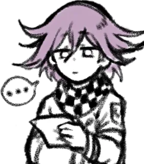 😑 Kokichi Oma Danganronpa ... 애니메이션, 만화, 단간론파, 오마 코키치, 캐릭터, 감정, 슬픔 telegram sticker