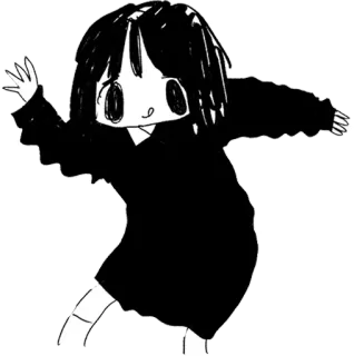 😋 strichmännchen, tanzen, cartoon, anime, skizze telegram sticker