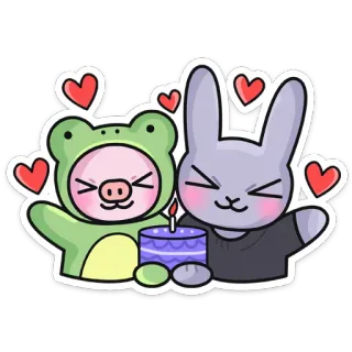 🥰 desenho animado, animal, aniversário, fofo, festa telegram sticker