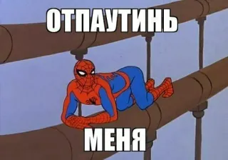 🥰 Spider-Man ОТПАУТИНЬ
МЕНЯ Spider-Man, Meme, lustig, Parodie, Humor telegram sticker