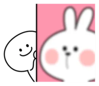 😍 schattig, kawaii, konijn, konijn, sticker telegram sticker