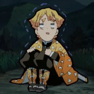 🏮 Zenitsu Agatsuma Demon Slayer Anime, Demon Slayer, Zenitsu, Éclair, Endormi whatsapp sticker
