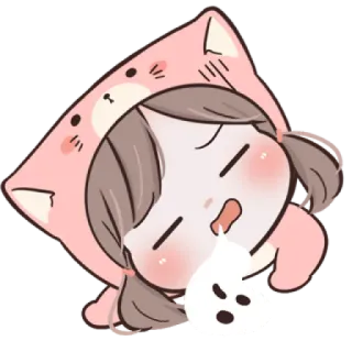 🐱 cartoon, girl, sleeping, cute, kawaii, anime telegram sticker