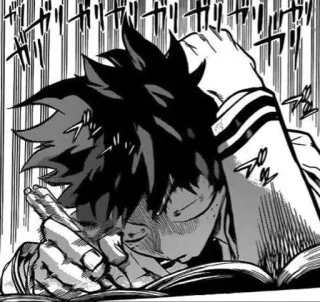 😶 Izuku Midoriya My Hero Academia animé, manga, fatigué, stressé, frustré whatsapp sticker