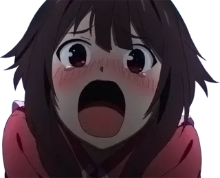 😖 Megumin Konosuba อนิเมะ, ร้องไห้, โกรธ, Konosuba, Megumin, เศร้า, อารมณ์ telegram sticker