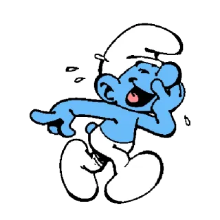 😂 Smurf การ์ตูน, สเมิร์ฟ, สีน้ำเงิน, หัวเราะ whatsapp sticker